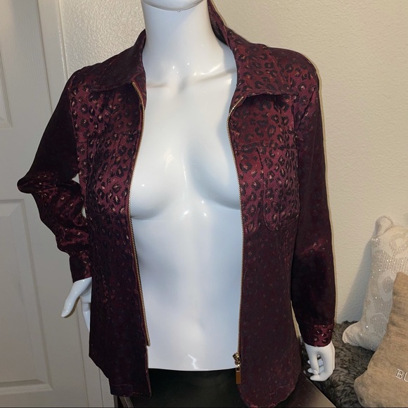 Maroon Animal Print Jacket - Picture 3 of 9